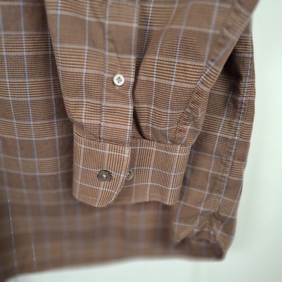 Daniel Cremieux Shirt Mens 3XT Tall Long Sleeve Button Down Cotton Brown Plaid - Picture 5 of 11